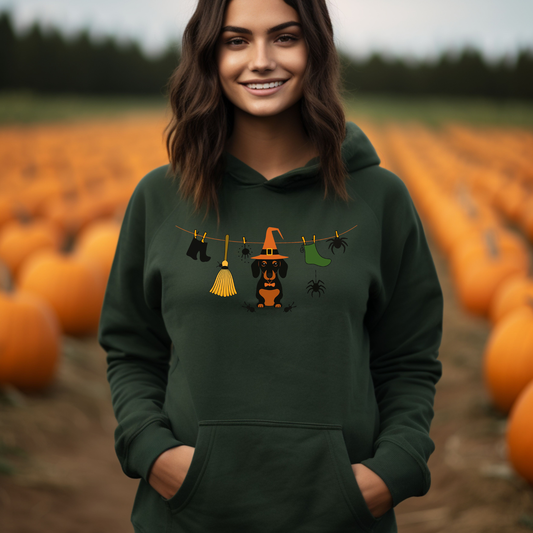 Unisex Hoodie mit schaurig lustiger Halloween Wäscheleine
