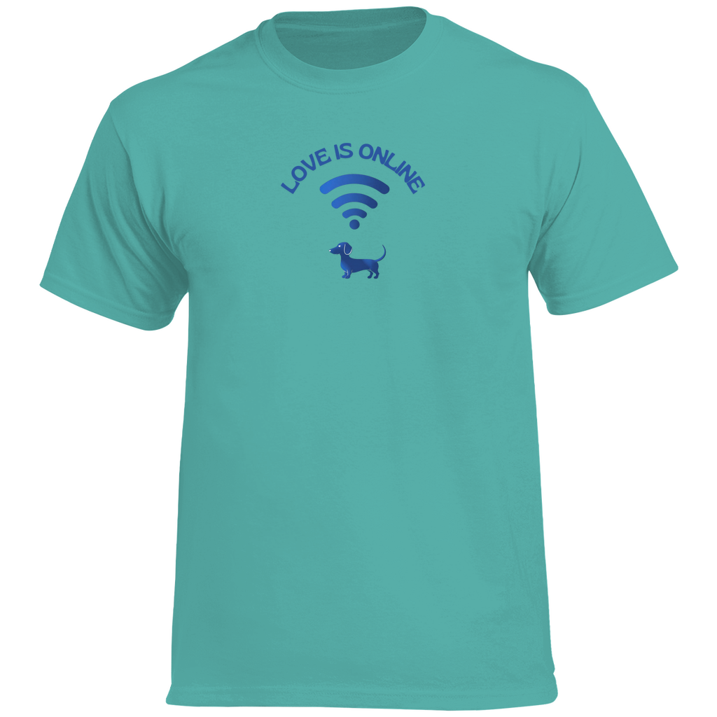 Herren Dackel Cotton T-Shirt mit lustigem Print WIFI Icon Dackel Vibes
