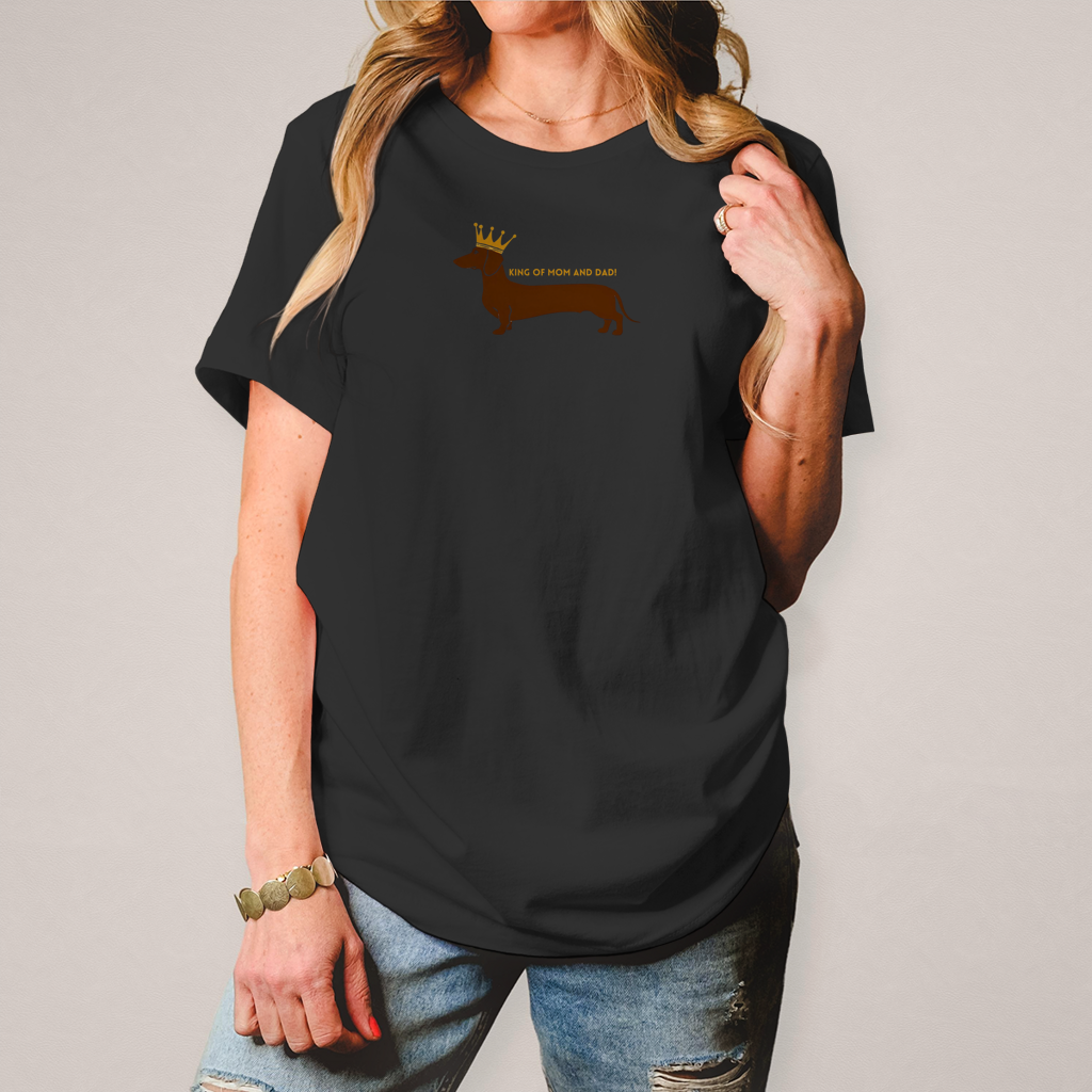 Dackel T-Shirt Damen "King of Mom & Dad" | Premium Hundemotiv