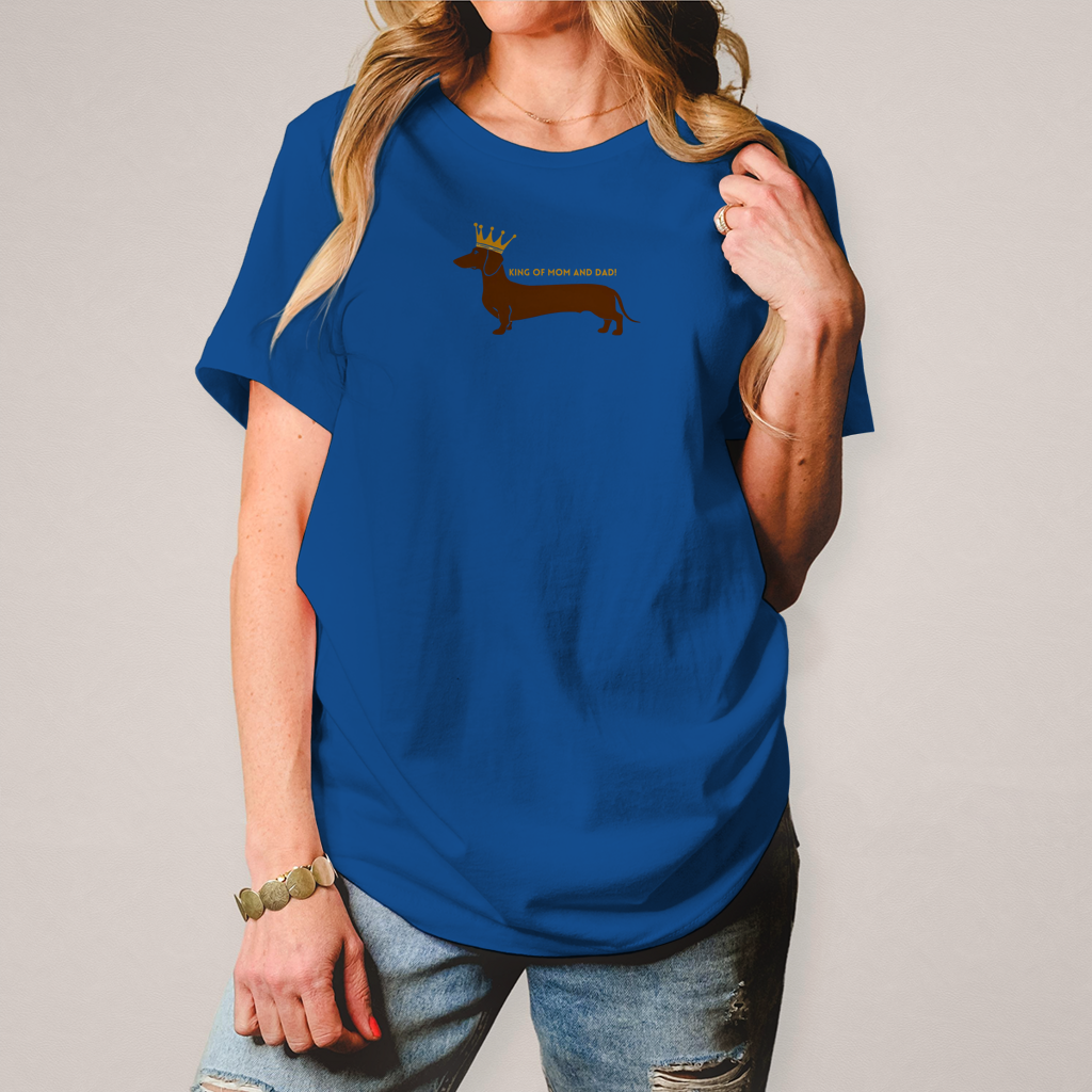 Dackel T-Shirt Damen "King of Mom & Dad" | Premium Hundemotiv