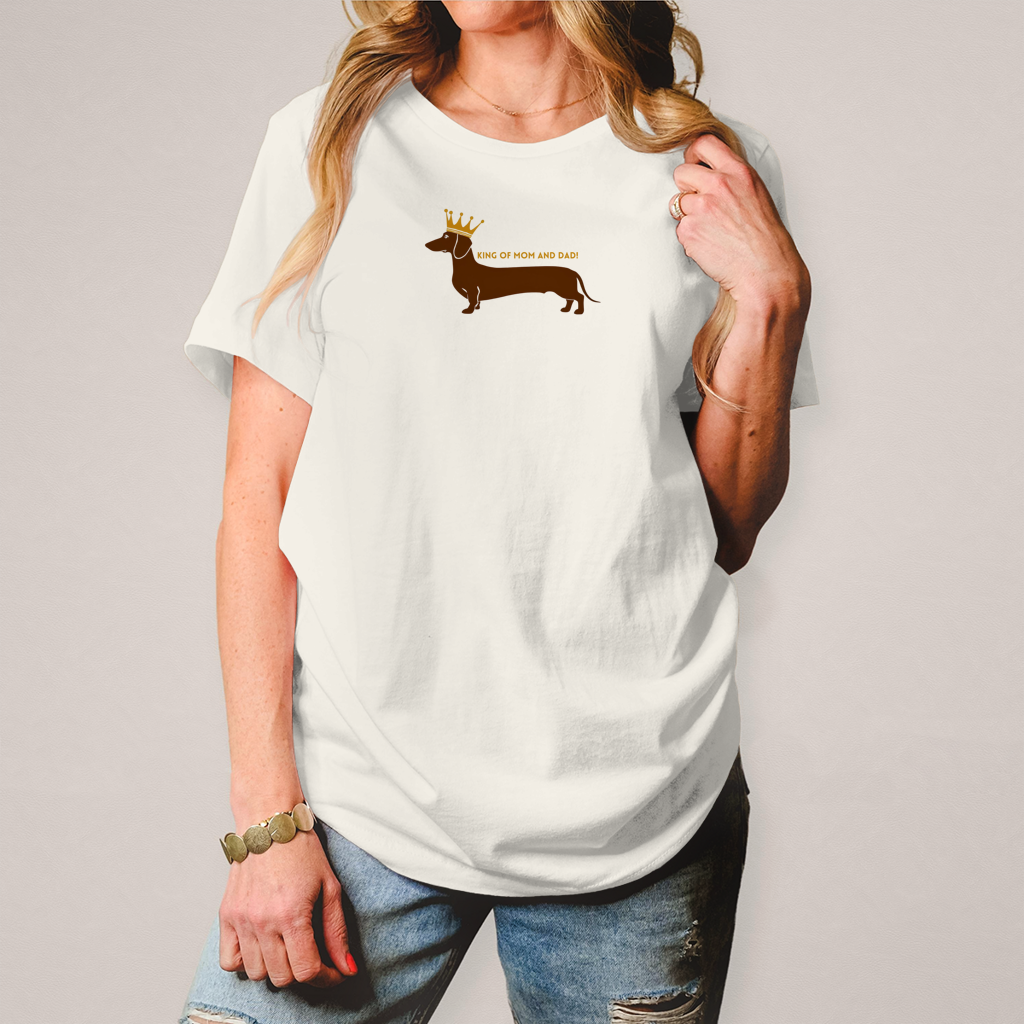 Dackel T-Shirt Damen "King of Mom & Dad" | Premium Hundemotiv