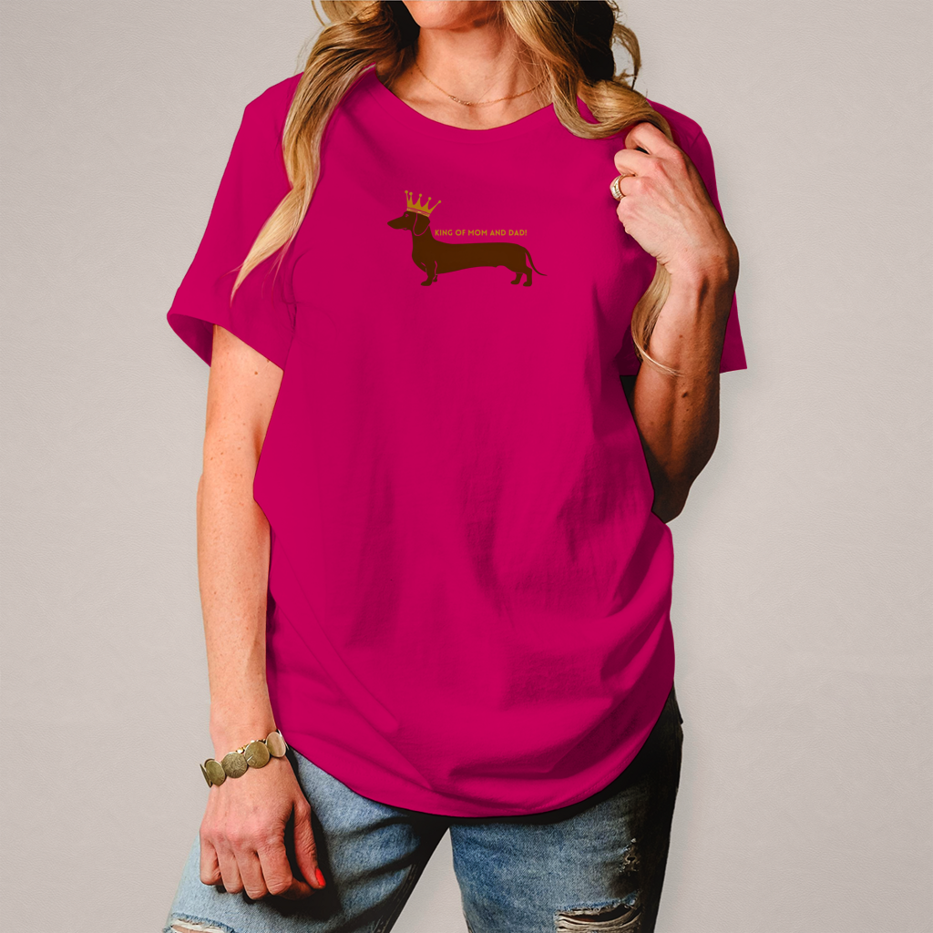 Dackel T-Shirt Damen "King of Mom & Dad" | Premium Hundemotiv