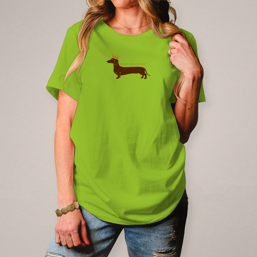 Dackel T-Shirt Damen "King of Mom & Dad" | Premium Hundemotiv