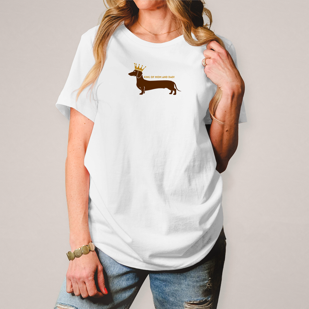 Dackel T-Shirt Damen "King of Mom & Dad" | Premium Hundemotiv