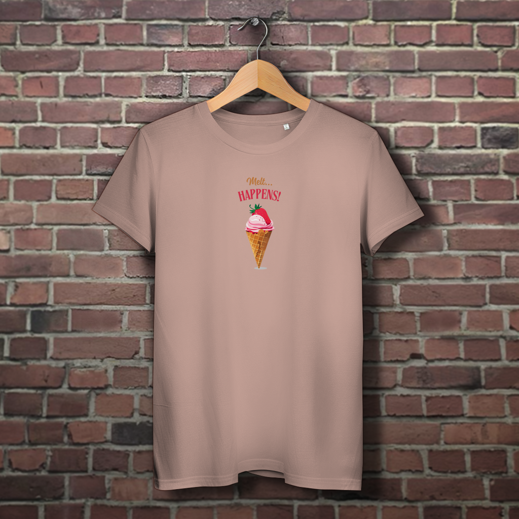 Damen Premium Bio T-Shirt Eiswaffel Melt Happens