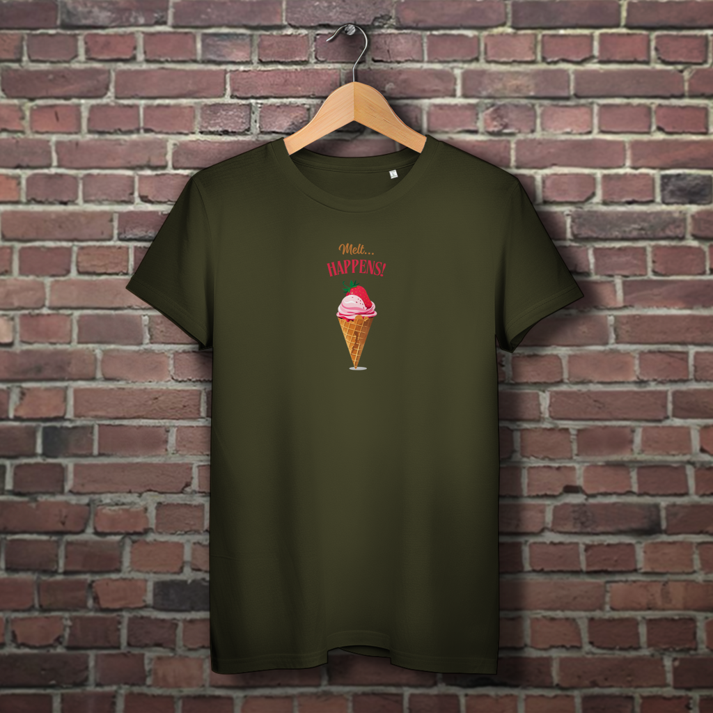 Damen Premium Bio T-Shirt Eiswaffel Melt Happens
