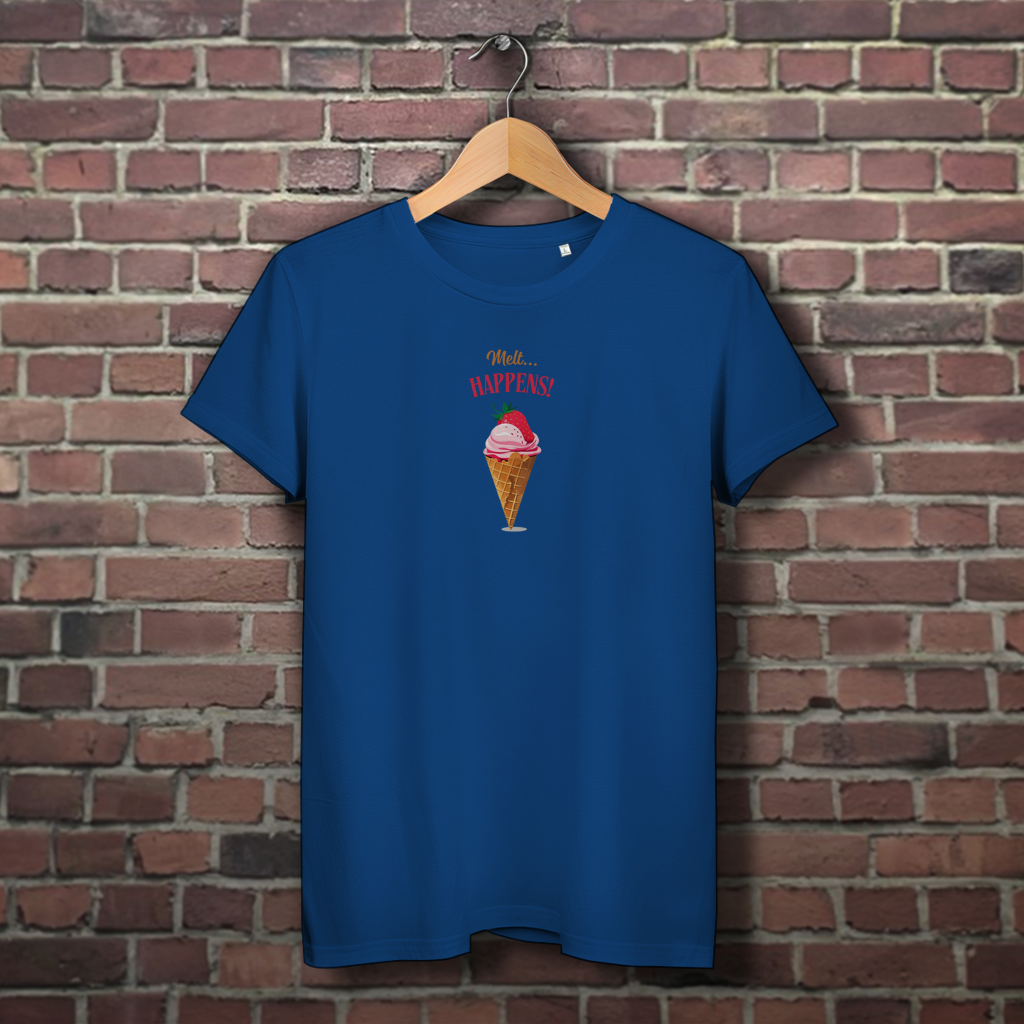 Damen Premium Bio T-Shirt Eiswaffel Melt Happens