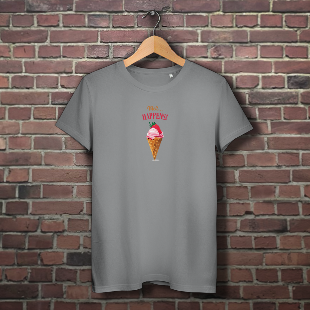Damen Premium Bio T-Shirt Eiswaffel Melt Happens