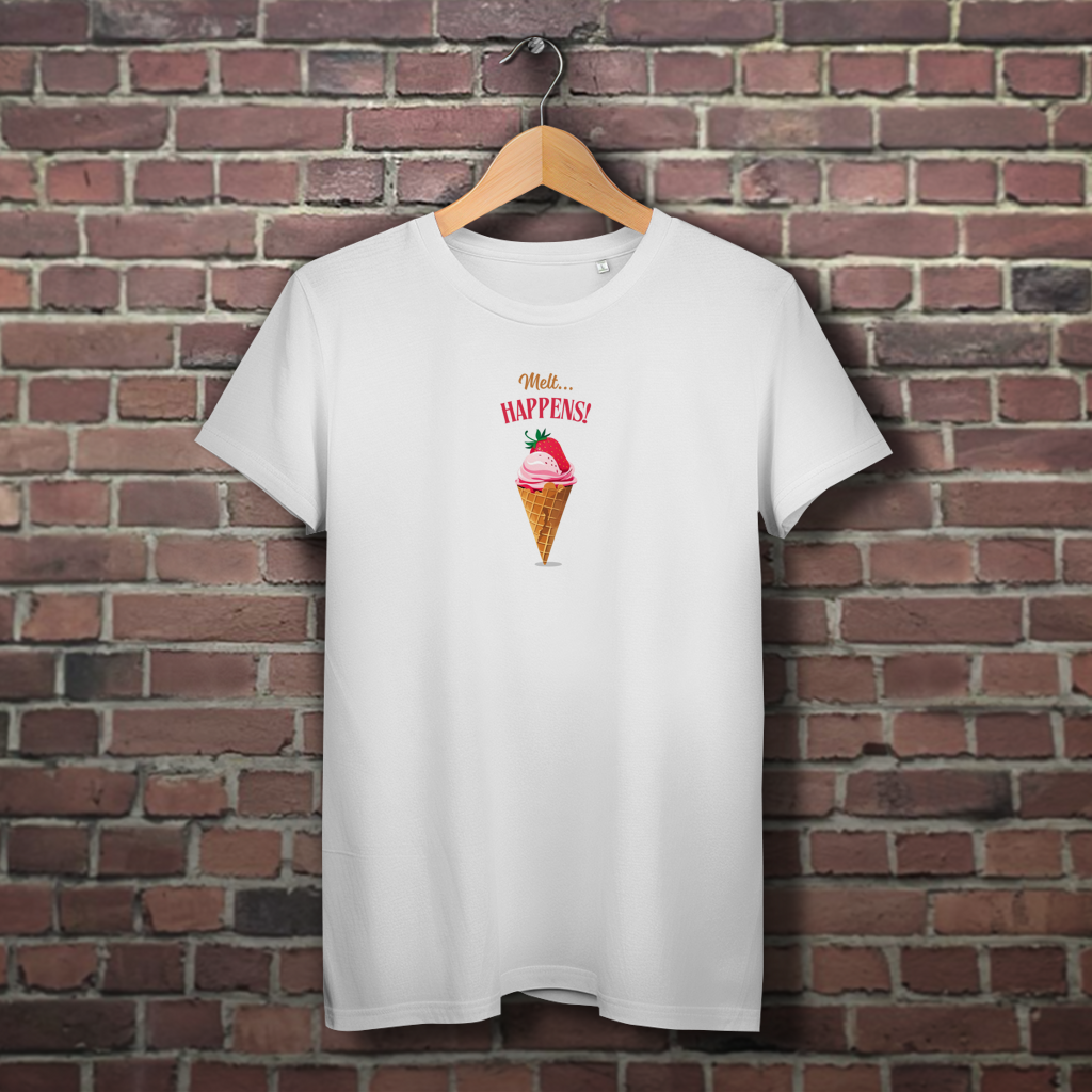 Damen Premium Bio T-Shirt Eiswaffel Melt Happens