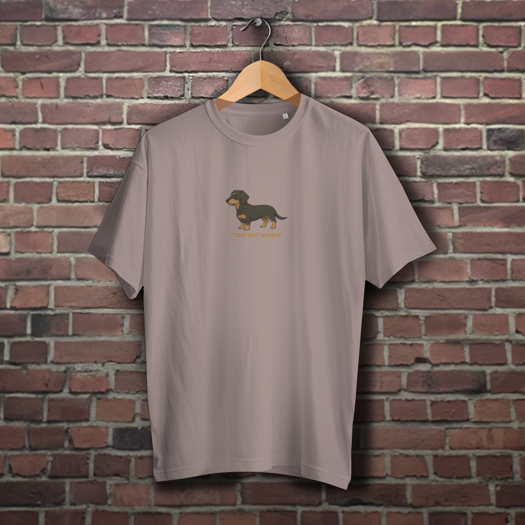 Oversize T-Shirt Rauhhar Dackel Tiny But Alpha