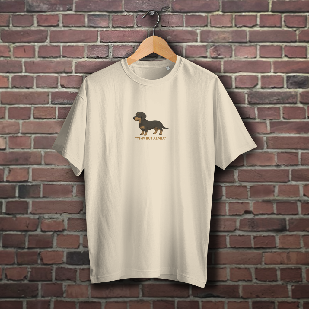 Oversize T-Shirt Rauhhar Dackel Tiny But Alpha