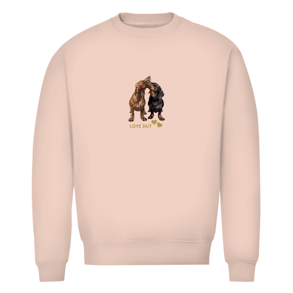 Unisex Premium Bio Sweatshirt mit Dackel Print 24/7 Love