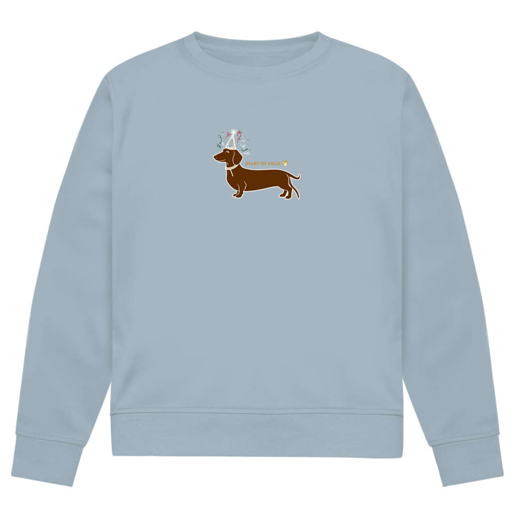 Herren Premium Bio Sweatshirt Dackel mit Herz