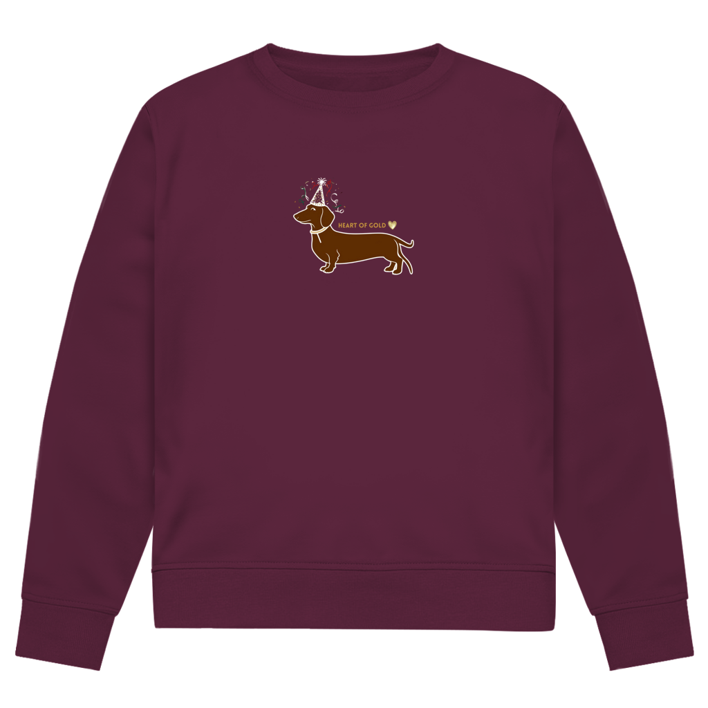 Herren Premium Bio Sweatshirt Dackel mit Herz
