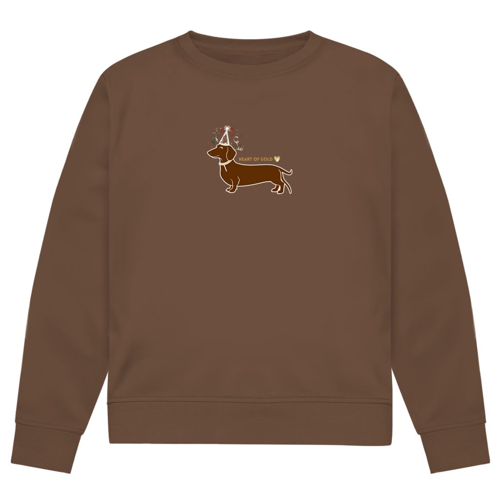 Herren Premium Bio Sweatshirt Dackel mit Herz