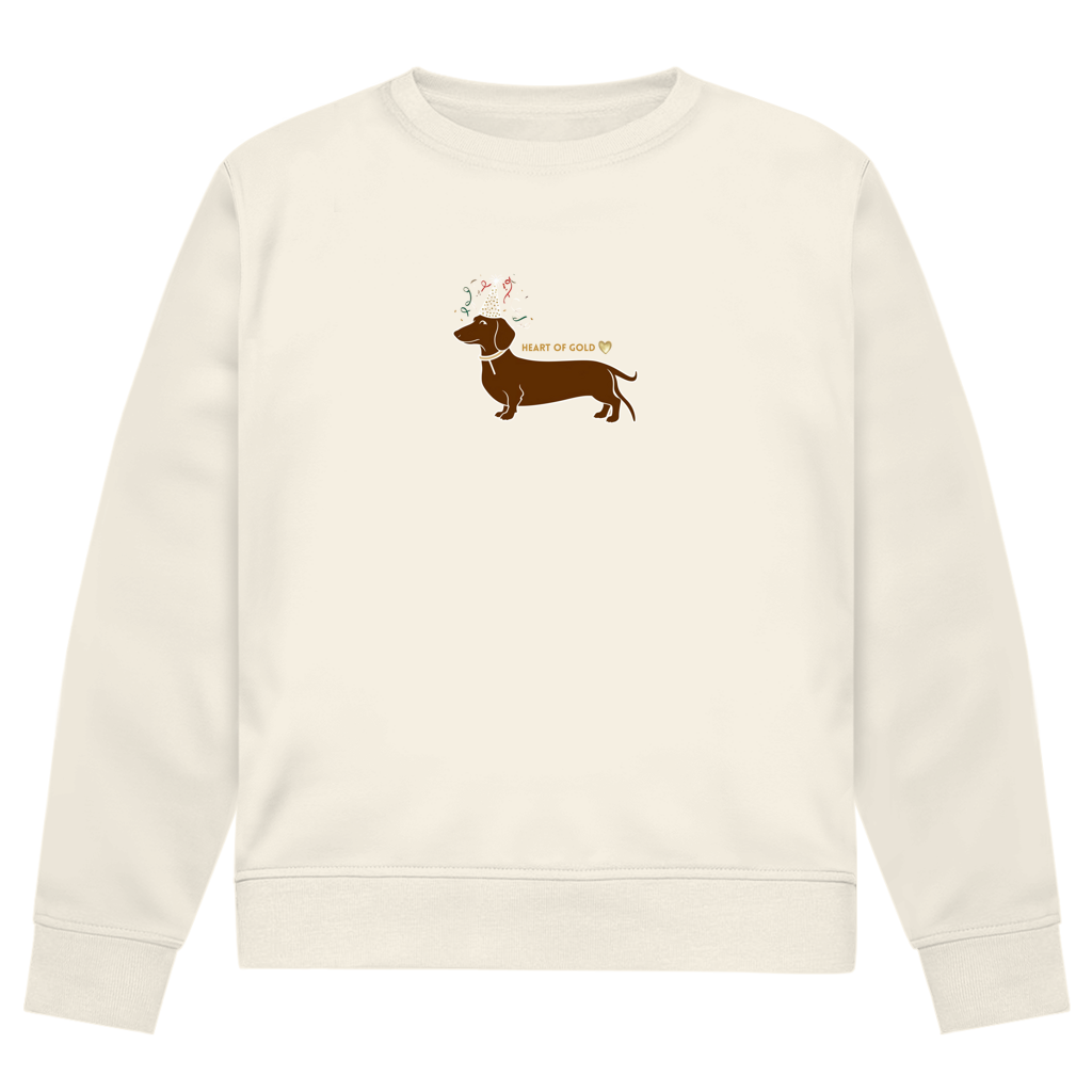 Herren Premium Bio Sweatshirt Dackel mit Herz