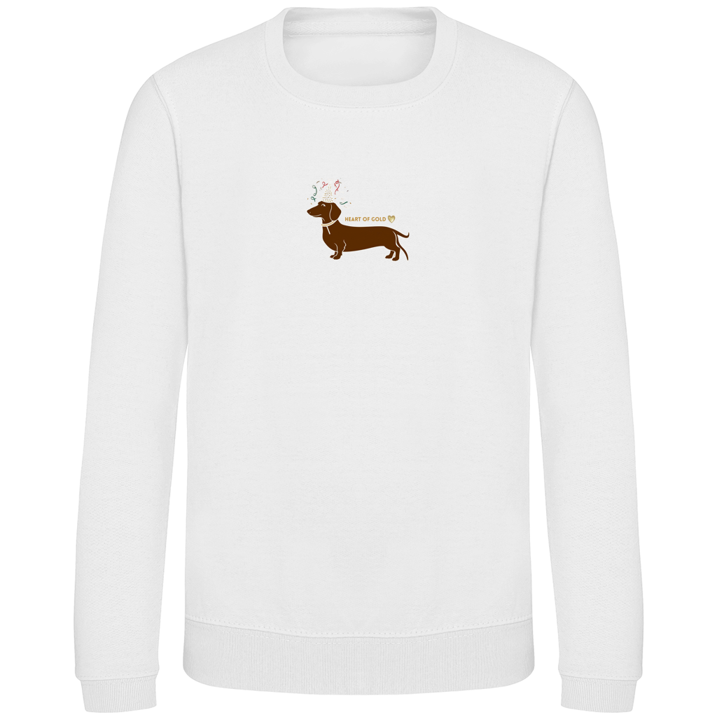 Kinder Sweatshirt Dackel mit Herz