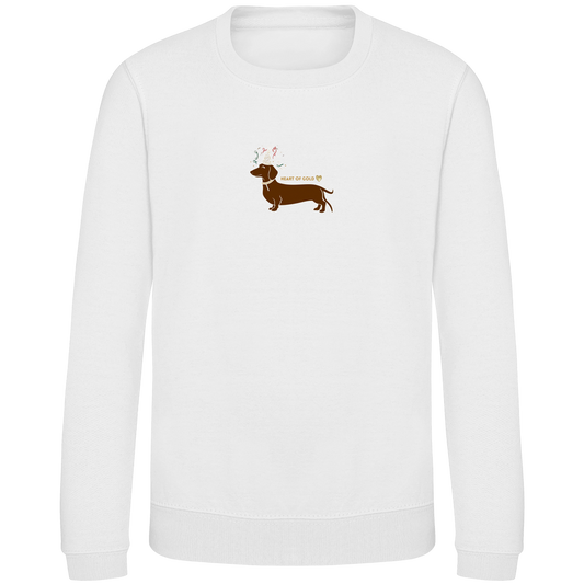 Kinder Sweatshirt Dackel mit Herz