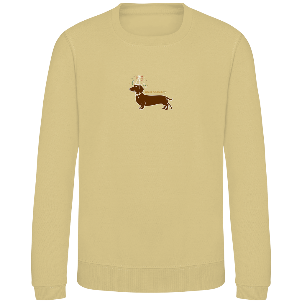 Kinder Sweatshirt Dackel mit Herz