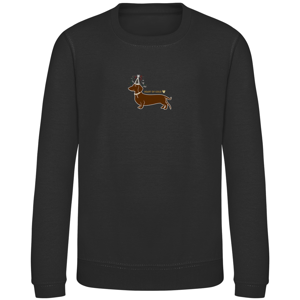 Kinder Sweatshirt Dackel mit Herz
