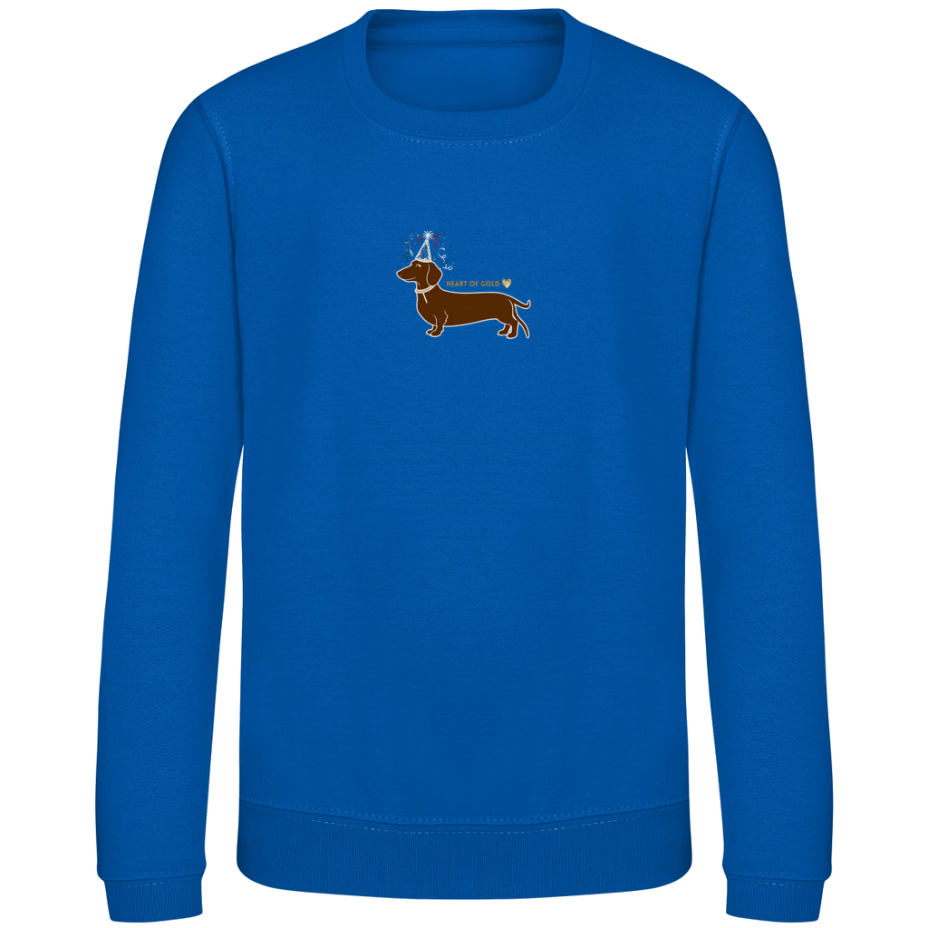Kinder Sweatshirt Dackel mit Herz