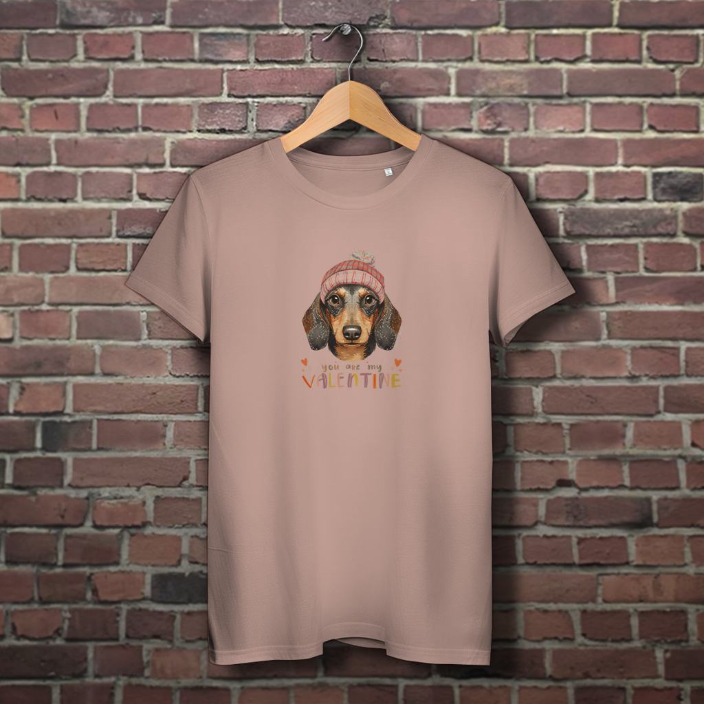 Damen Premium Bio T-Shirt "you are my Valentin"für Dackel Fans und Liebhaber