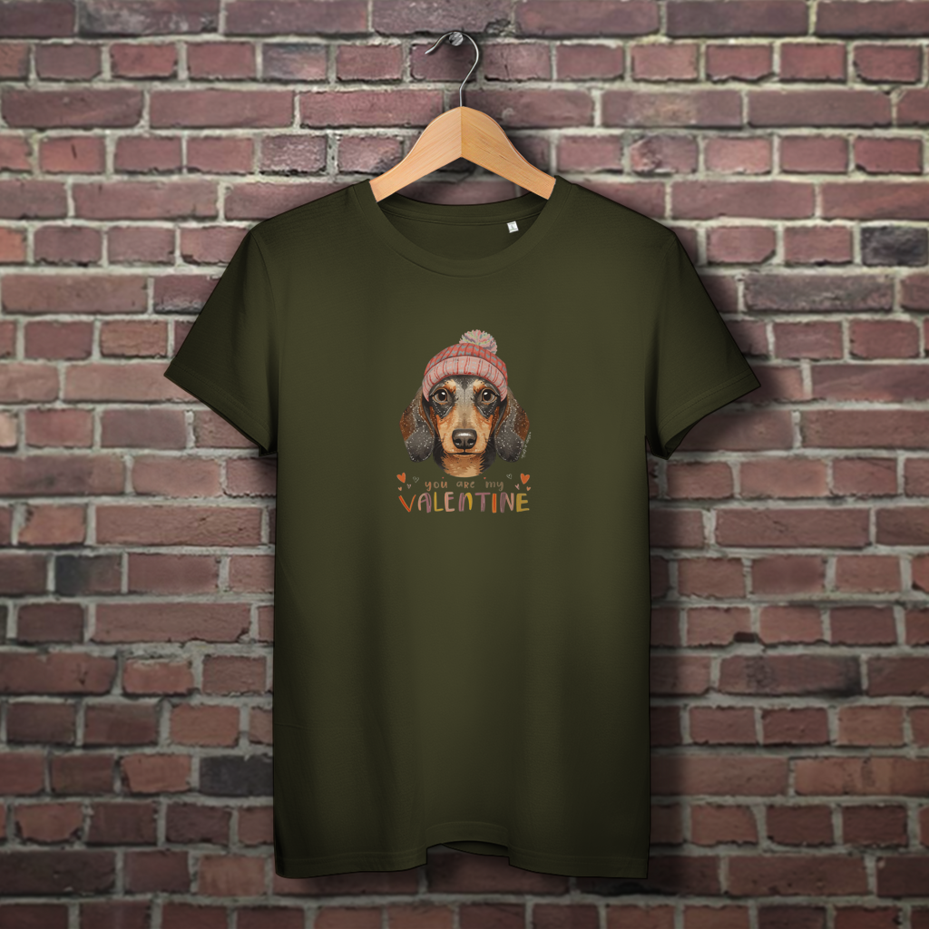 Damen Premium Bio T-Shirt "you are my Valentin"für Dackel Fans und Liebhaber
