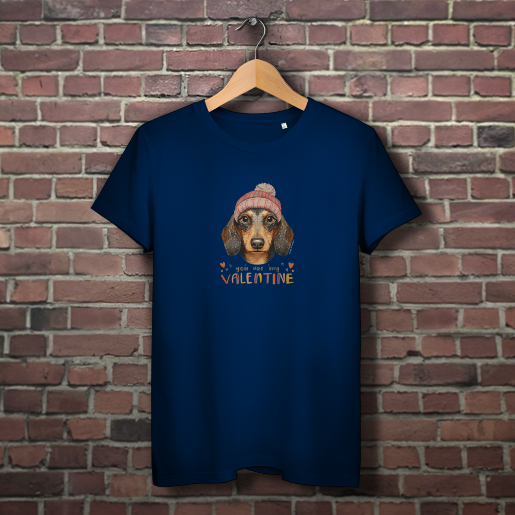 Damen Premium Bio T-Shirt "you are my Valentin"für Dackel Fans und Liebhaber