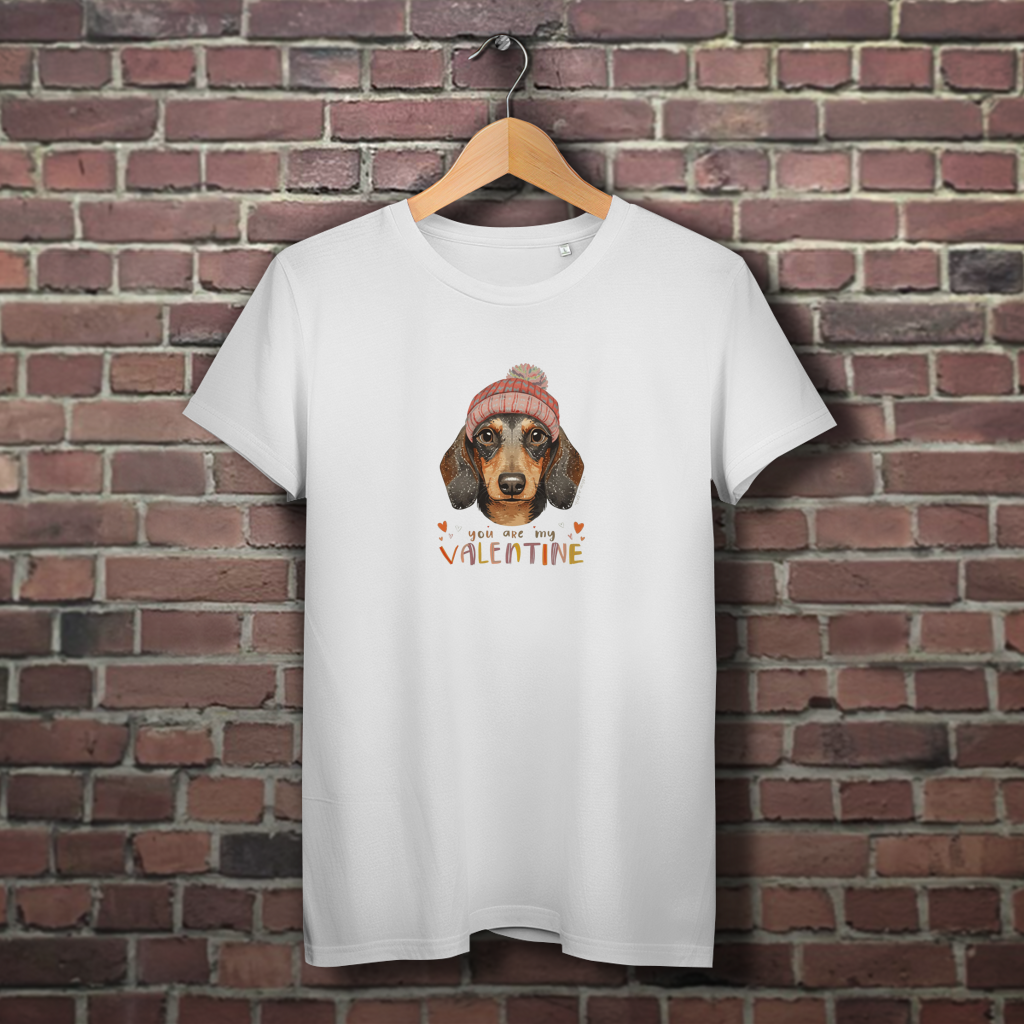Damen Premium Bio T-Shirt "you are my Valentin"für Dackel Fans und Liebhaber