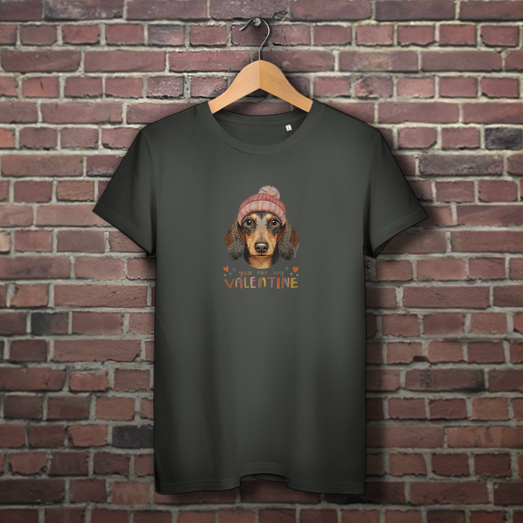 Damen Premium Bio T-Shirt "you are my Valentin"für Dackel Fans und Liebhaber