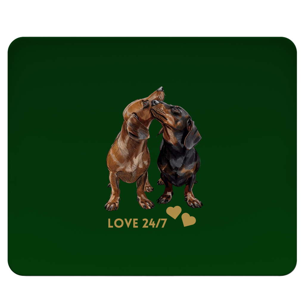 Geschenk für Dackel Fans - Mousepad  mit 24/7 Love Dackel Motiv