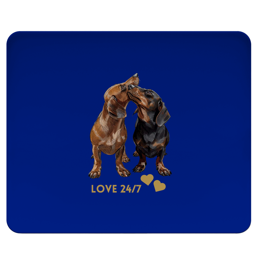 Geschenk für Dackel Fans - Mousepad  mit 24/7 Love Dackel Motiv