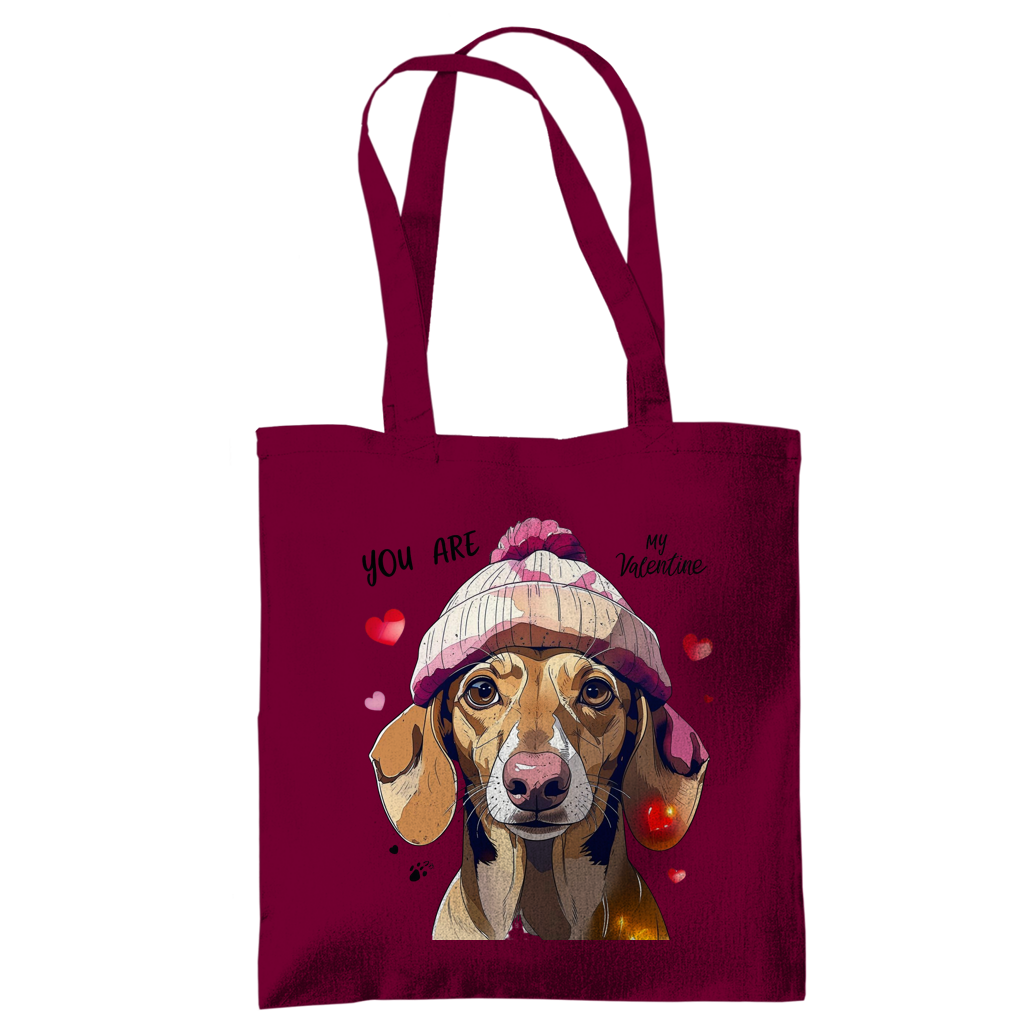 Tote Bag als Geschenkidee für Dackel Fans - Tragetasche als Valentinstag Geschenk