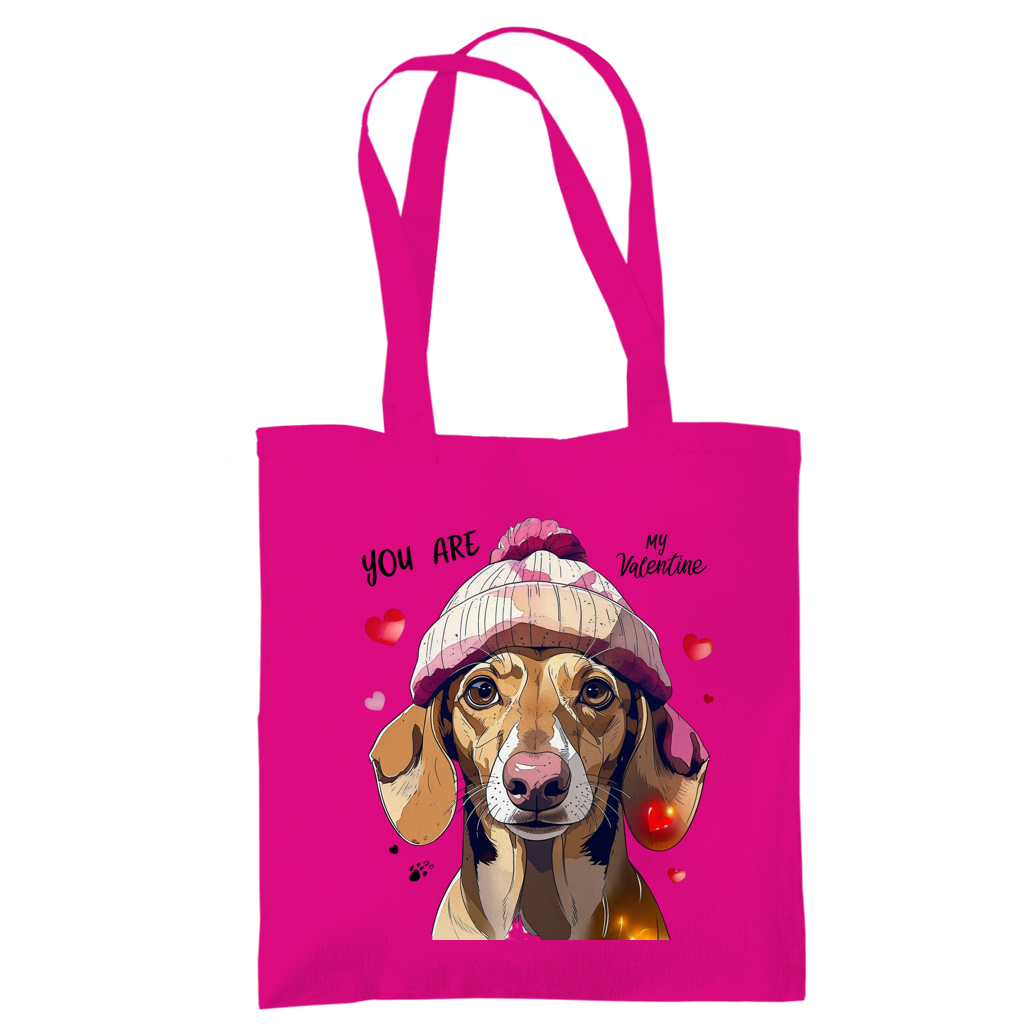 Tote Bag als Geschenkidee für Dackel Fans - Tragetasche als Valentinstag Geschenk