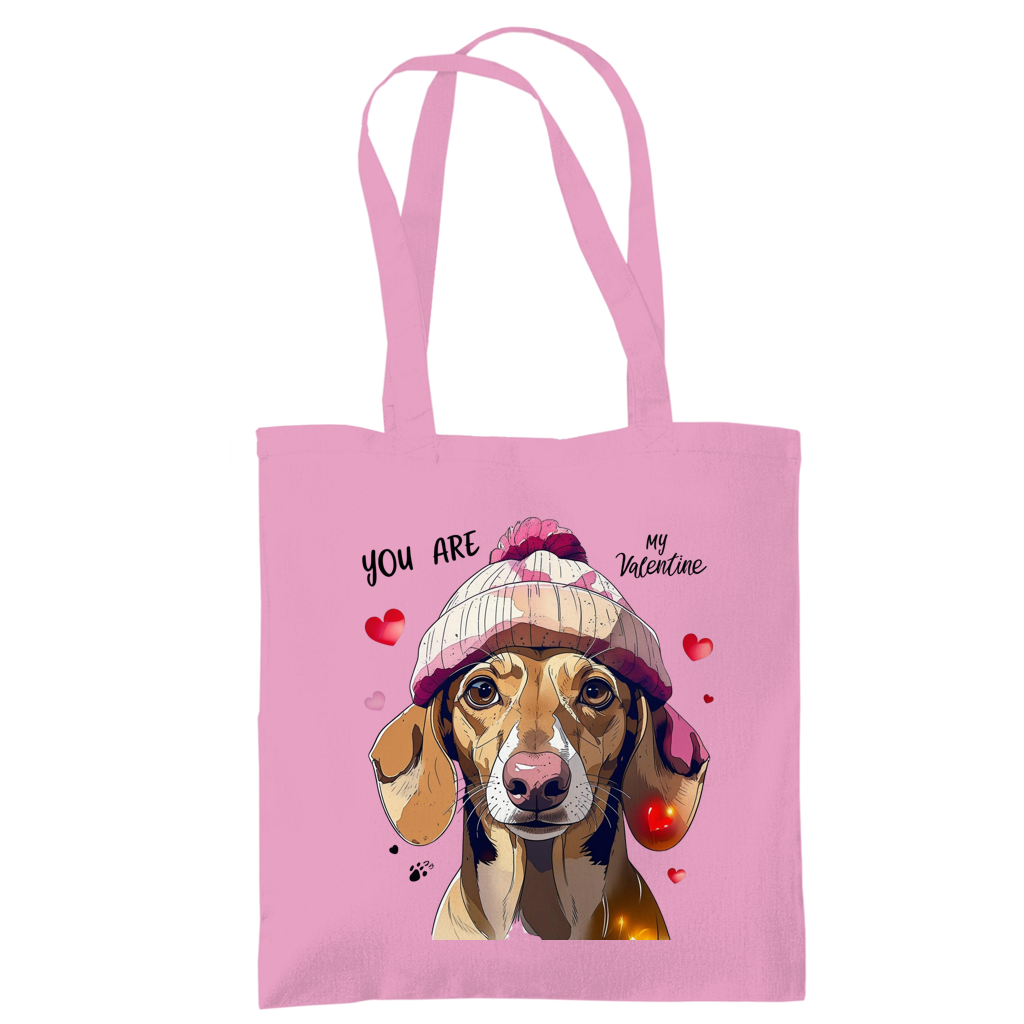 Tote Bag als Geschenkidee für Dackel Fans - Tragetasche als Valentinstag Geschenk