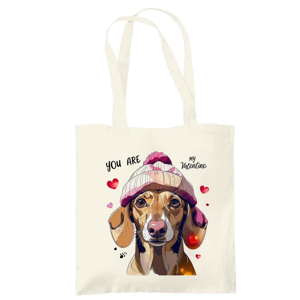 Tote Bag als Geschenkidee für Dackel Fans - Tragetasche als Valentinstag Geschenk