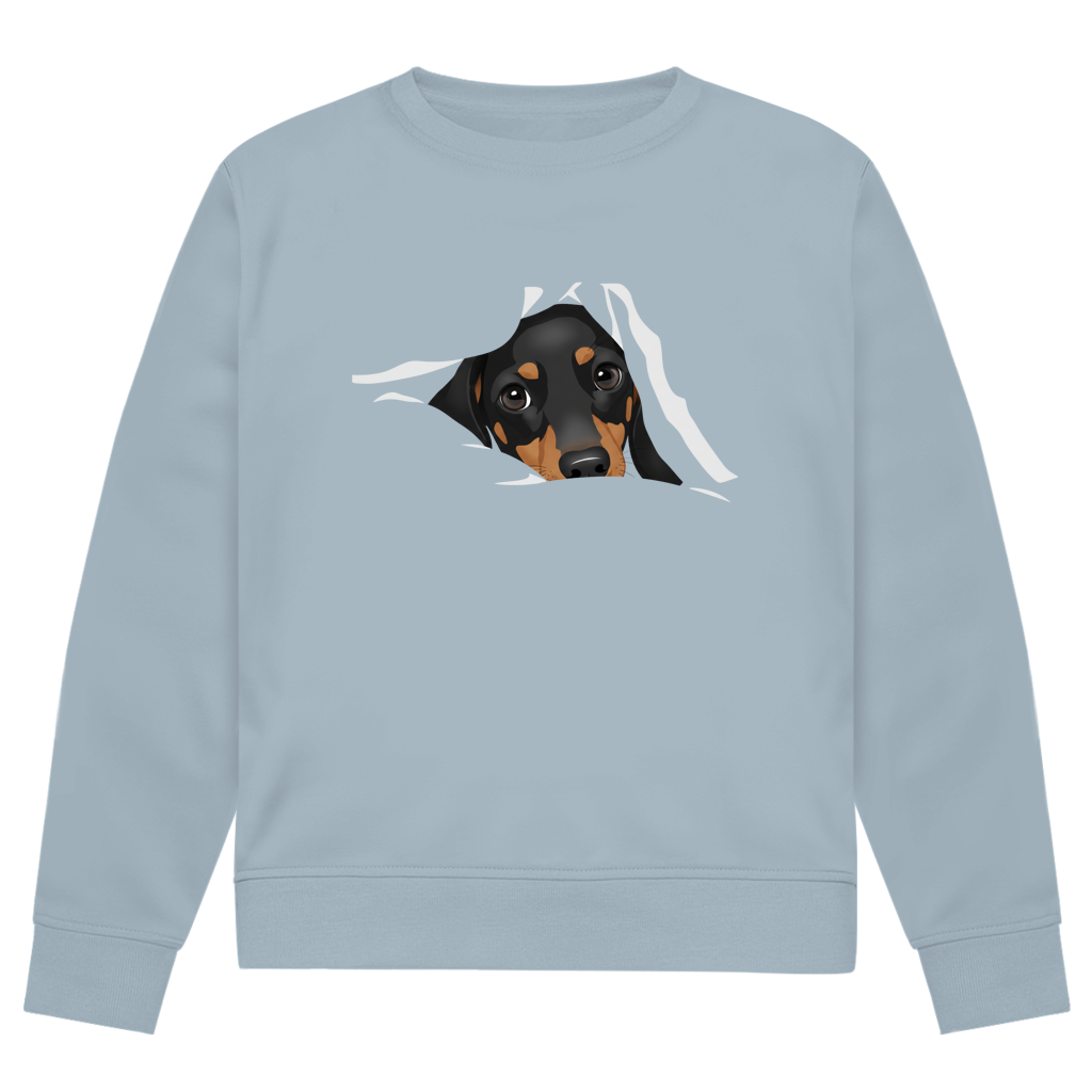 Sweatshirt mit Dackel-Blick Print für Sie&Ihn - Premium Bio Sweatshirt Puppy Look