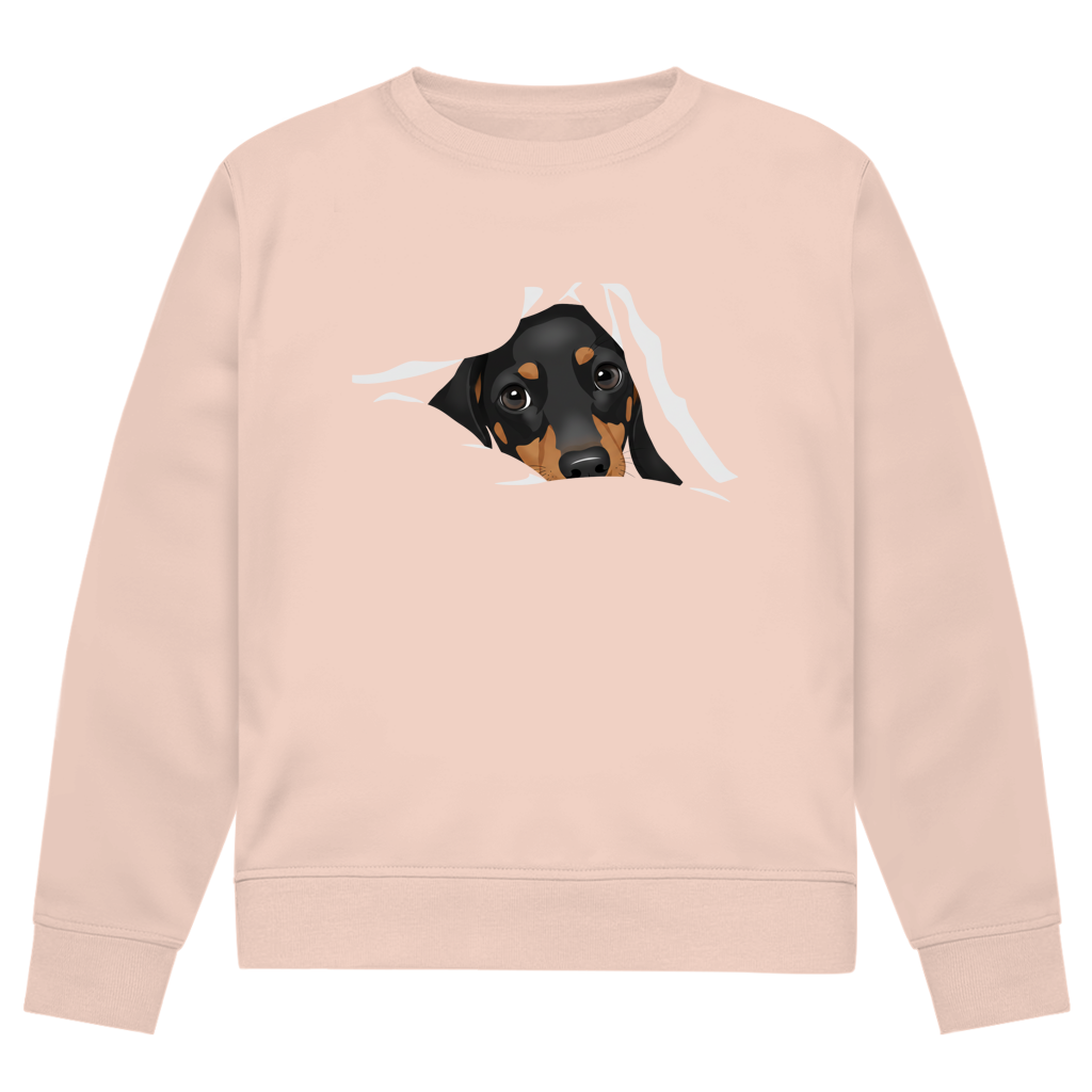 Sweatshirt mit Dackel-Blick Print für Sie&Ihn - Premium Bio Sweatshirt Puppy Look