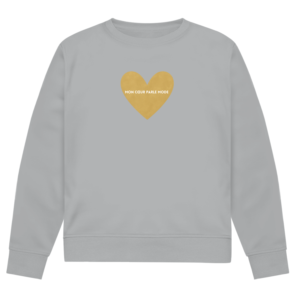 Boxy Sweat mit French Chic Slogan "Mon coeur parle mode" - Premium Baumwolle mit French Chic