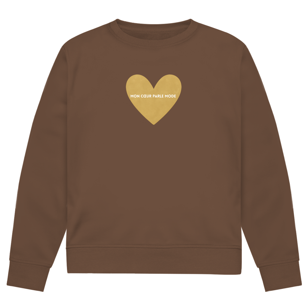 Boxy Sweat mit French Chic Slogan "Mon coeur parle mode" - Premium Baumwolle mit French Chic