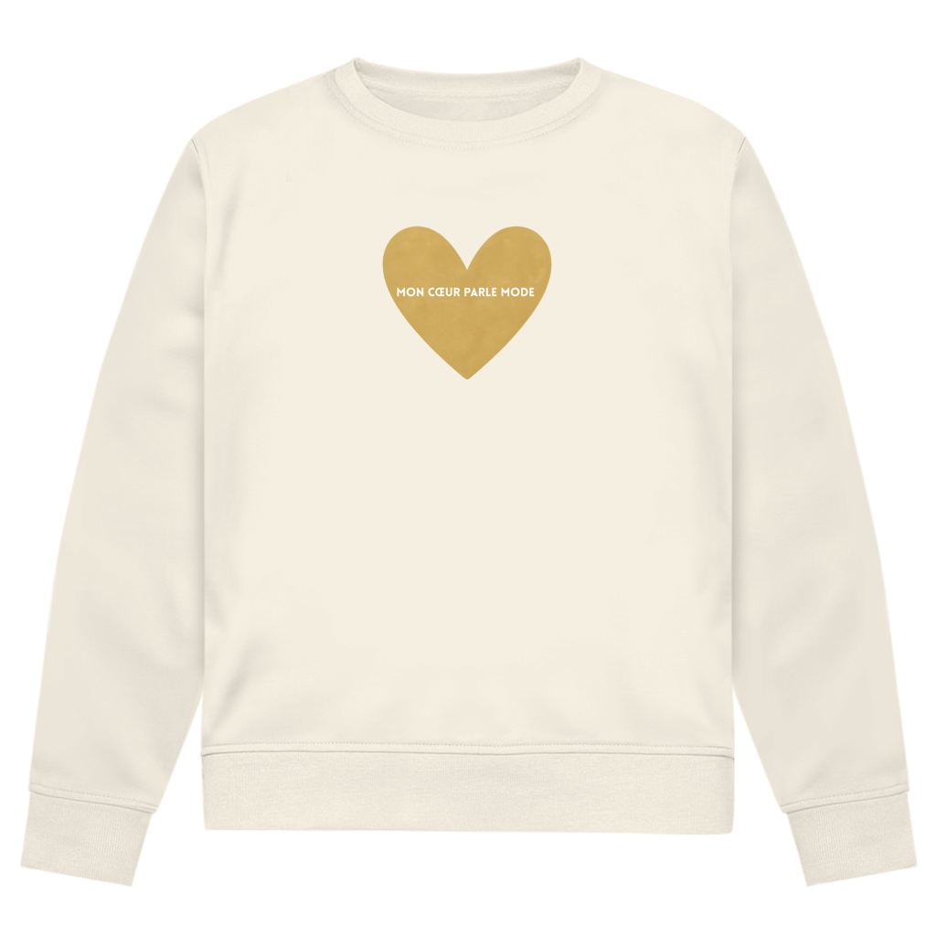 Boxy Sweat mit French Chic Slogan "Mon coeur parle mode" - Premium Baumwolle mit French Chic