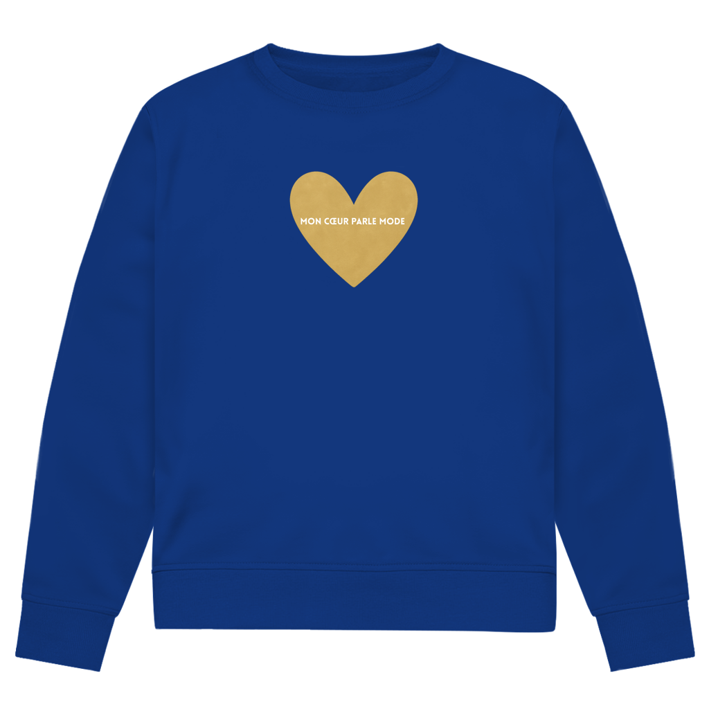 Boxy Sweat mit French Chic Slogan "Mon coeur parle mode" - Premium Baumwolle mit French Chic