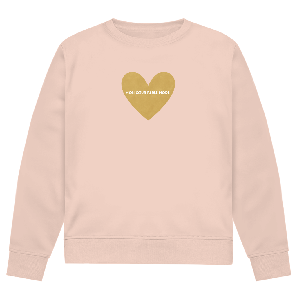 Boxy Sweat mit French Chic Slogan "Mon coeur parle mode" - Premium Baumwolle mit French Chic