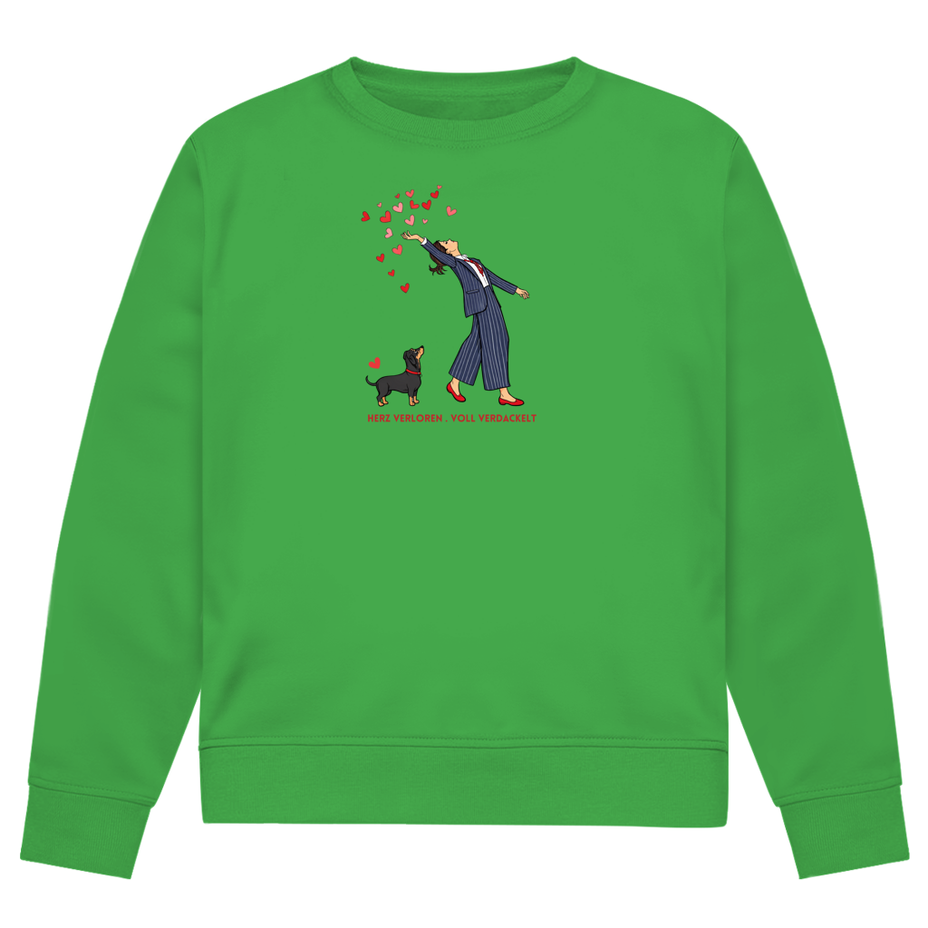 Oversized Bio-Sweatshirt „Herz verloren . voll verdackelt" – Premium Damen Print