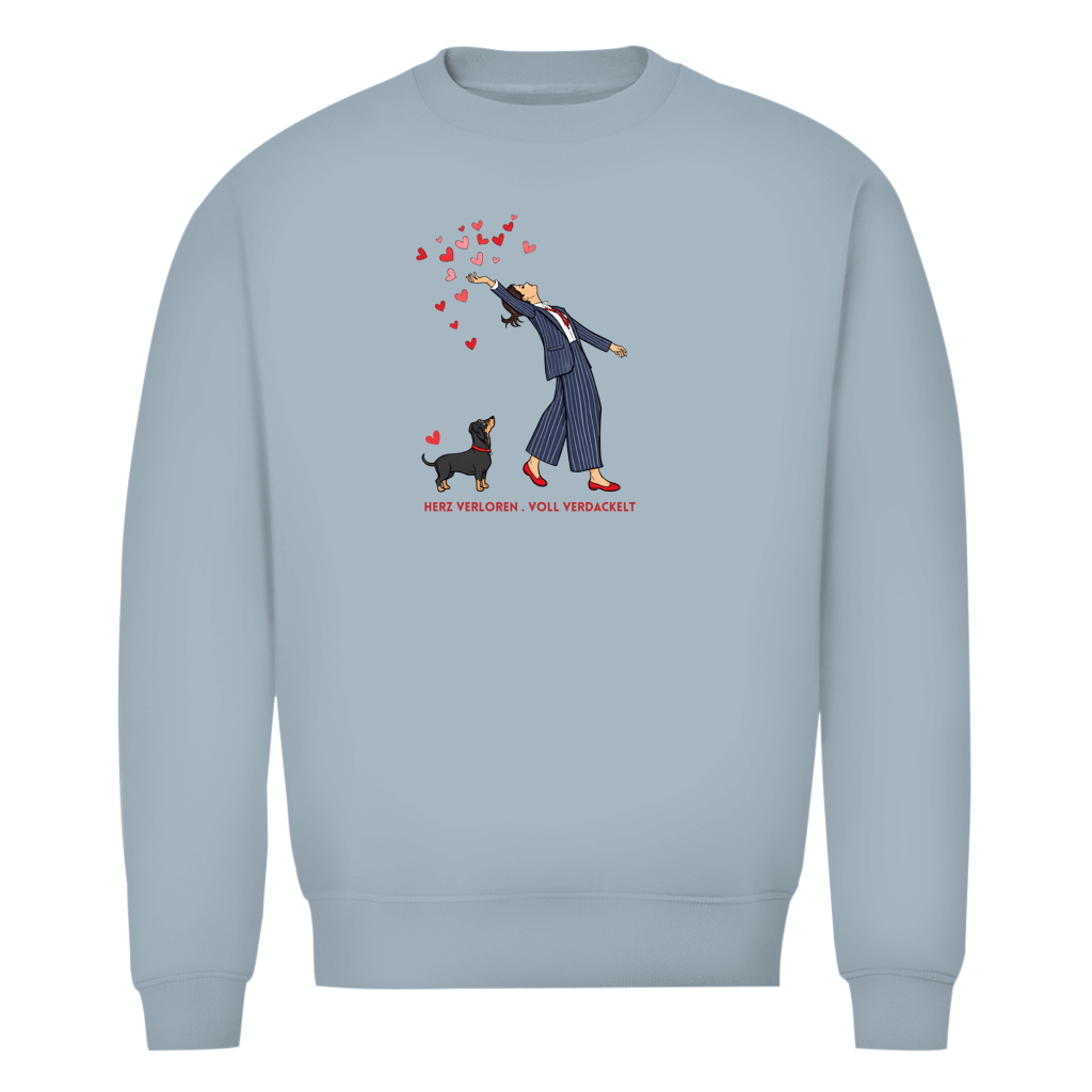 Oversized Bio-Sweatshirt „Herz verloren . voll verdackelt" – Premium Damen Print