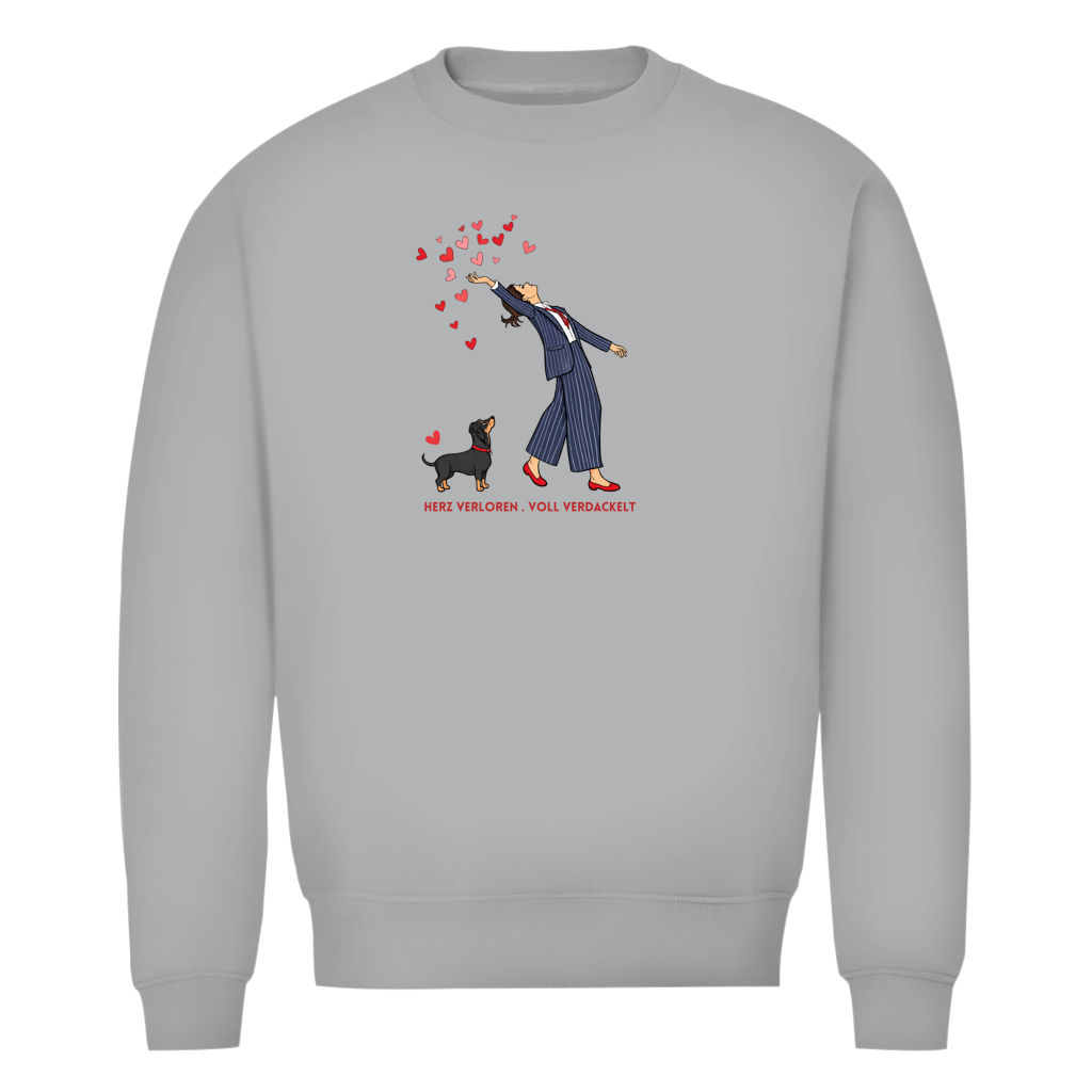 Oversized Bio-Sweatshirt „Herz verloren . voll verdackelt" – Premium Damen Print