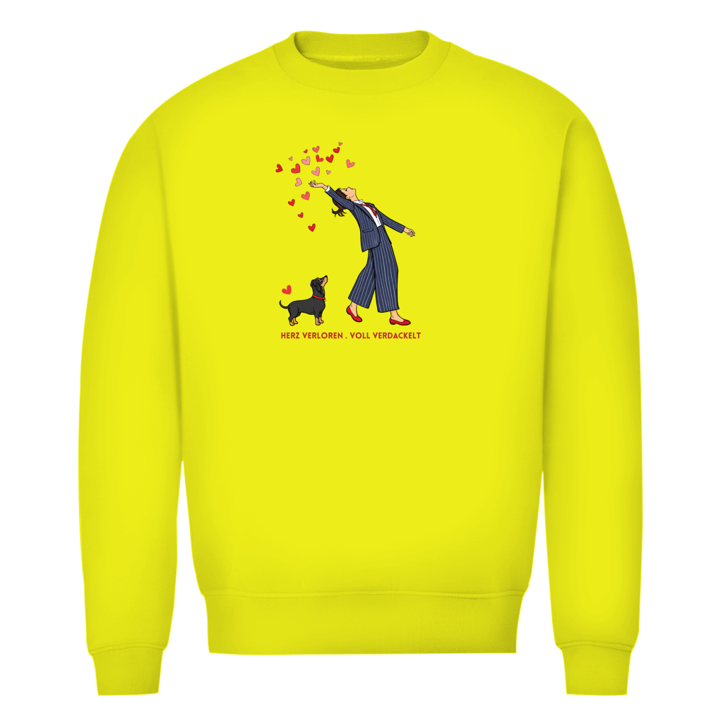 Oversized Bio-Sweatshirt „Herz verloren . voll verdackelt" – Premium Damen Print
