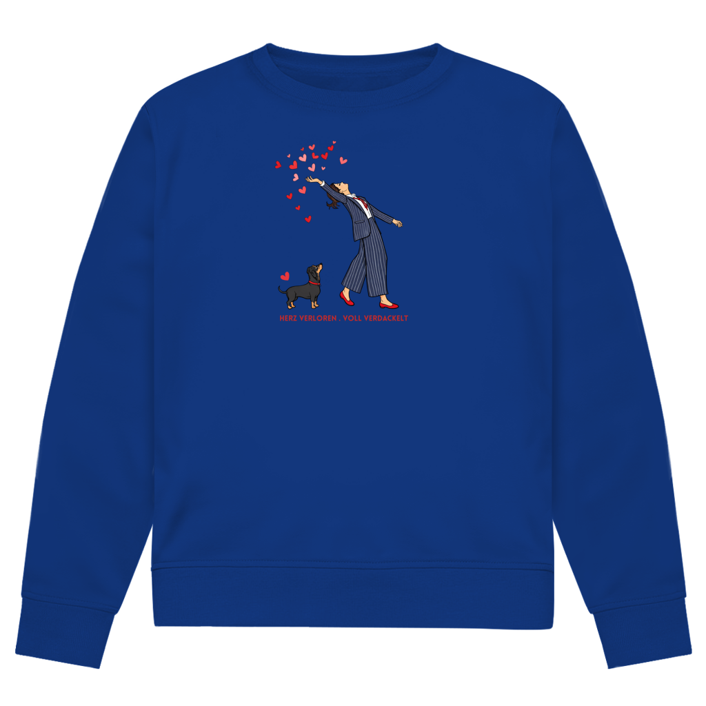 Oversized Bio-Sweatshirt „Herz verloren . voll verdackelt" – Premium Damen Print