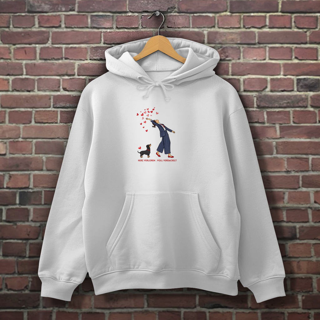Oversized Bio-Hoodie „Herz verloren . voll verdackelt"