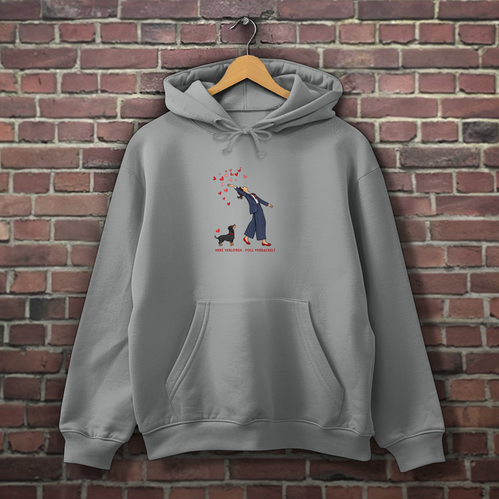 Oversized Bio-Hoodie „Herz verloren . voll verdackelt"